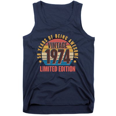 50 Years Of Being Awesome 1974 Limited Edition Vintage Retro Tank Top