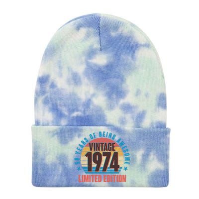 50 Years Of Being Awesome 1974 Limited Edition Vintage Retro Tie Dye 12in Knit Beanie