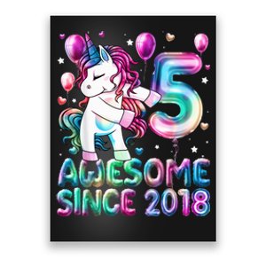 5 Years Old Unicorn Flossing 5th Birthday Girl Unicorn Party Poster