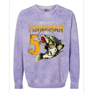 5 Year Old Fishing Gifts Fisherman 5th Birthday Colorblast Crewneck Sweatshirt