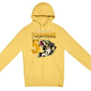 5 Year Old Fishing Gifts Fisherman 5th Birthday Premium Pullover Hoodie