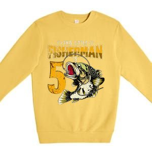 5 Year Old Fishing Gifts Fisherman 5th Birthday Premium Crewneck Sweatshirt