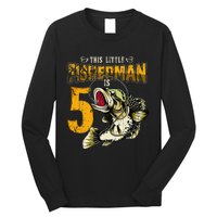 5 Year Old Fishing Gifts Fisherman 5th Birthday Long Sleeve Shirt