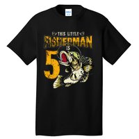 5 Year Old Fishing Gifts Fisherman 5th Birthday Tall T-Shirt