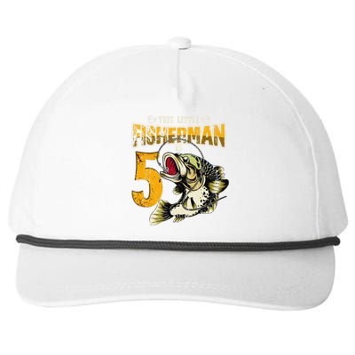 5 Year Old Fishing Gifts Fisherman 5th Birthday Snapback Five-Panel Rope Hat