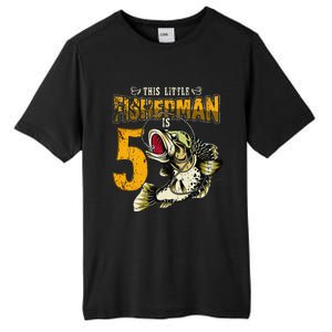 5 Year Old Fishing Gifts Fisherman 5th Birthday Tall Fusion ChromaSoft Performance T-Shirt