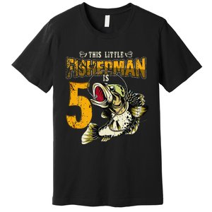 5 Year Old Fishing Gifts Fisherman 5th Birthday Premium T-Shirt