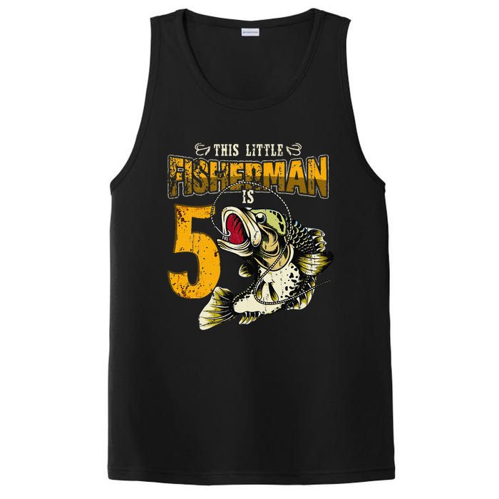 5 Year Old Fishing Gifts Fisherman 5th Birthday PosiCharge Competitor Tank