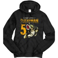 5 Year Old Fishing Gifts Fisherman 5th Birthday Tie Dye Hoodie