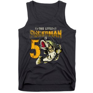 5 Year Old Fishing Gifts Fisherman 5th Birthday Tank Top