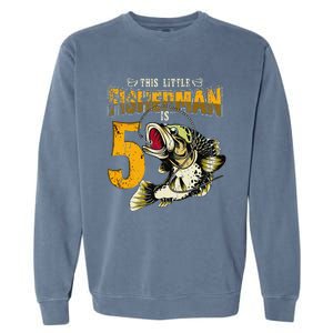 5 Year Old Fishing Gifts Fisherman 5th Birthday Garment-Dyed Sweatshirt