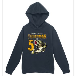 5 Year Old Fishing Gifts Fisherman 5th Birthday Urban Pullover Hoodie