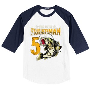 5 Year Old Fishing Gifts Fisherman 5th Birthday Baseball Sleeve Shirt