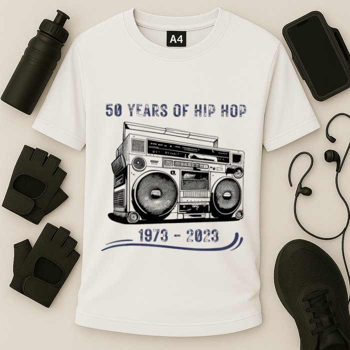 50 Years Of Hip Hop 50th Anniversary Of Rap Cooling Performance Crew T-Shirt