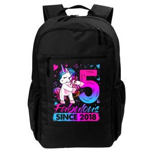 5 Years Old Flossing Unicorn Gifts 5th Birthday Girl Party Daily Commute Backpack