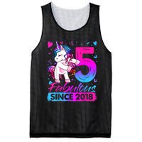 5 Years Old Flossing Unicorn Gifts 5th Birthday Girl Party Mesh Reversible Basketball Jersey Tank