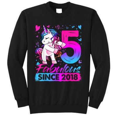 5 Years Old Flossing Unicorn Gifts 5th Birthday Girl Party Tall Sweatshirt