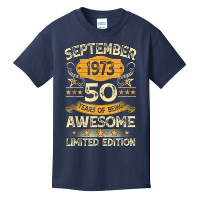 50 Years Old Gifts Vintage September 1973 50th Kids T-Shirt