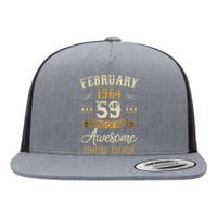 59 Years Old Gifts Vintage February 1964 59th Birthday Flat Bill Trucker Hat