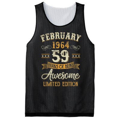 59 Years Old Gifts Vintage February 1964 59th Birthday Mesh Reversible Basketball Jersey Tank