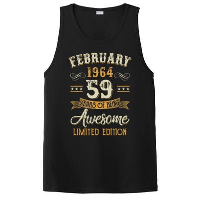 59 Years Old Gifts Vintage February 1964 59th Birthday PosiCharge Competitor Tank