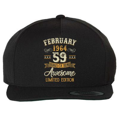 59 Years Old Gifts Vintage February 1964 59th Birthday Wool Snapback Cap