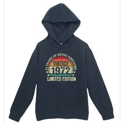 50 Year Old Gifts Vintage 1972 Limited Edition 50th Birthday Urban Pullover Hoodie