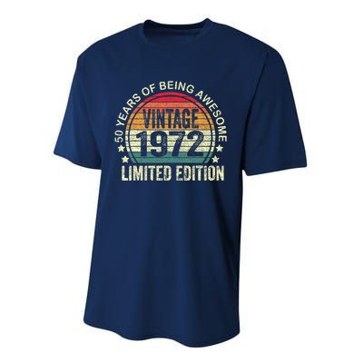 50 Year Old Gifts Vintage 1972 Limited Edition 50th Birthday Performance Sprint T-Shirt