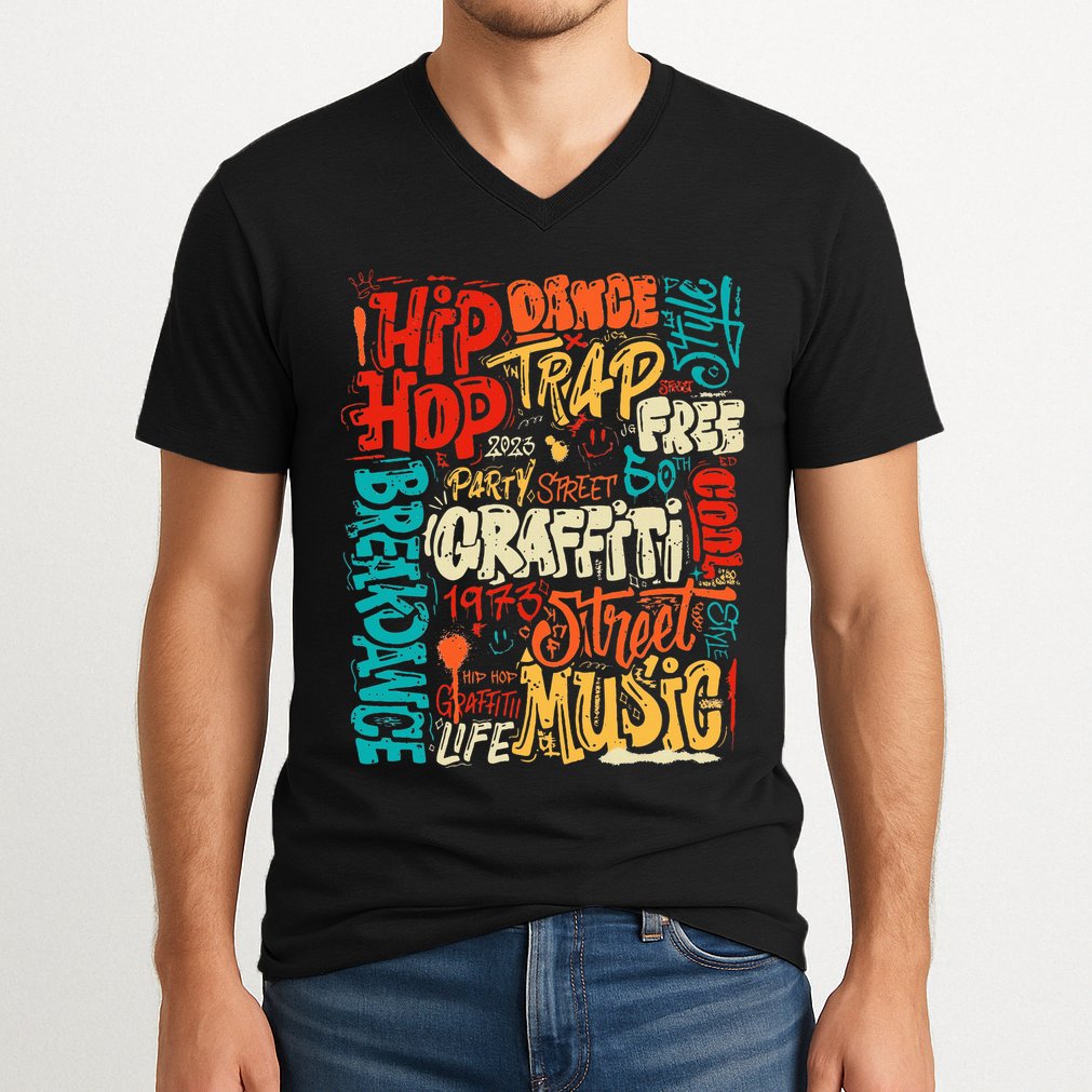 50 Years Old 50th Anniversary Of Hip Hop Graffiti Hip Hop V-Neck T-Shirt