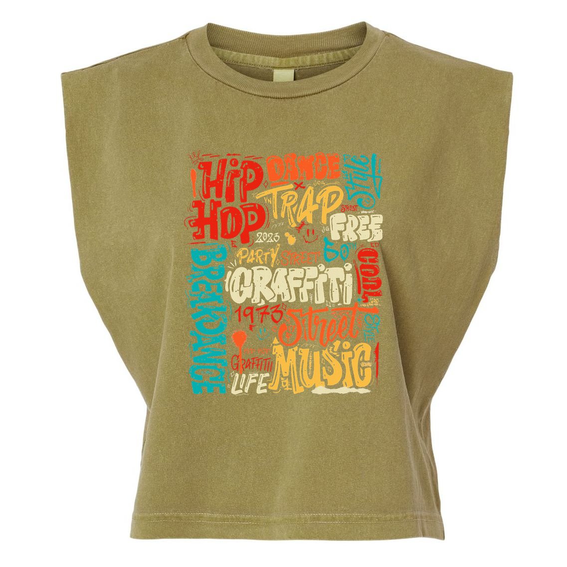 50 Years Old 50th Anniversary Of Hip Hop Graffiti Hip Hop Garment-Dyed Women's Muscle Tee