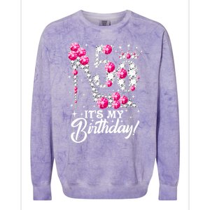 50 Years Old It's My 50th Birthday Funny Pink Diamond Shoes Colorblast Crewneck Sweatshirt