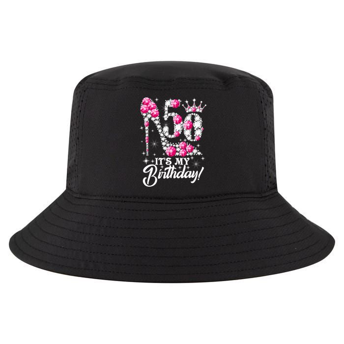 50 Years Old It's My 50th Birthday Funny Pink Diamond Shoes Cool Comfort Performance Bucket Hat