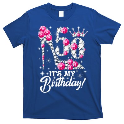 50 Years Old It's My 50th Birthday Funny Pink Diamond Shoes T-Shirt