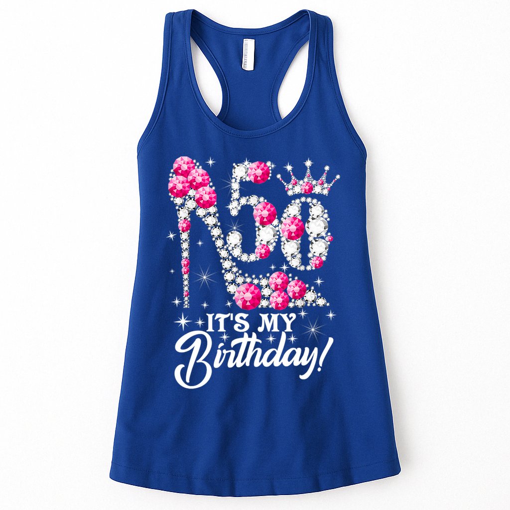 50 Years Old It's My 50th Birthday Funny Pink Diamond Shoes Womens Tank Top
