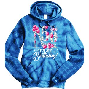 50 Years Old It's My 50th Birthday Funny Pink Diamond Shoes Tie Dye Hoodie