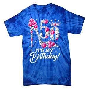 50 Years Old It's My 50th Birthday Funny Pink Diamond Shoes Tie-Dye T-Shirt