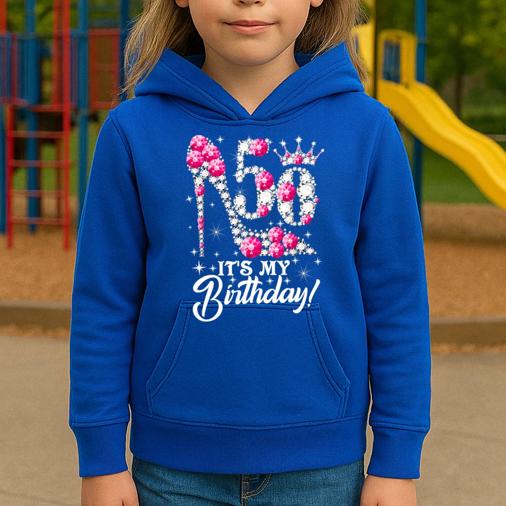 50 Years Old It's My 50th Birthday Funny Pink Diamond Shoes Kids Hoodie