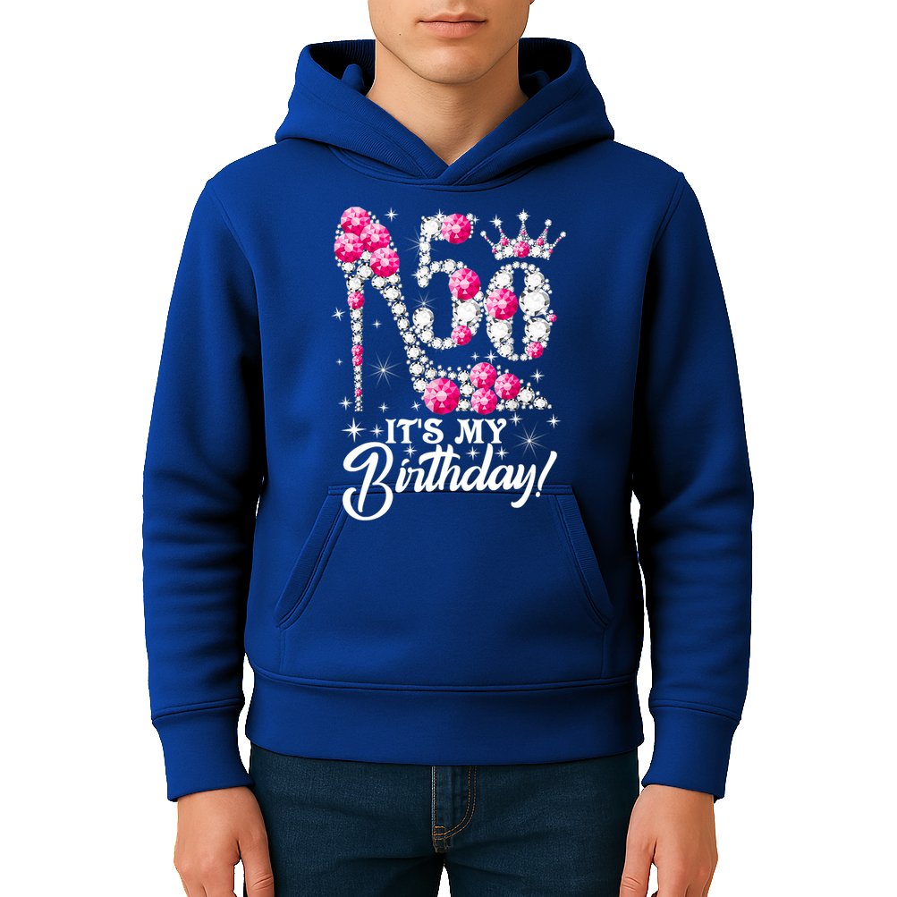 50 Years Old It's My 50th Birthday Funny Pink Diamond Shoes Kids Hoodie