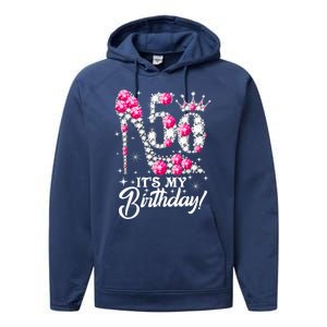 50 Years Old It's My 50th Birthday Funny Pink Diamond Shoes Performance Fleece Hoodie