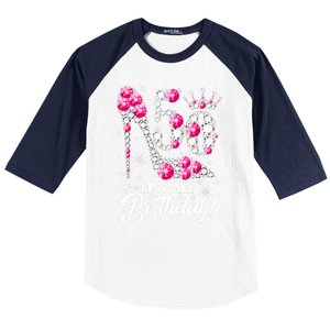 50 Years Old It's My 50th Birthday Funny Pink Diamond Shoes Baseball Sleeve Shirt