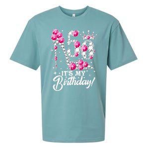 50 Years Old It's My 50th Birthday Funny Pink Diamond Shoes Sueded Cloud Jersey T-Shirt