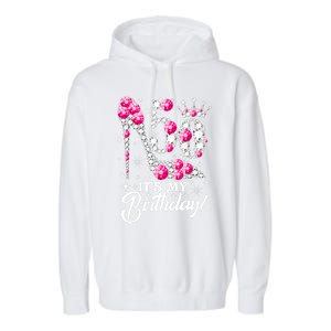 50 Years Old It's My 50th Birthday Funny Pink Diamond Shoes Garment-Dyed Fleece Hoodie