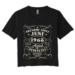 55 Year Old Awesome Since June 1968 55th Birthday Women's Crop Top Tee