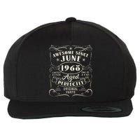 55 Year Old Awesome Since June 1968 55th Birthday Wool Snapback Cap