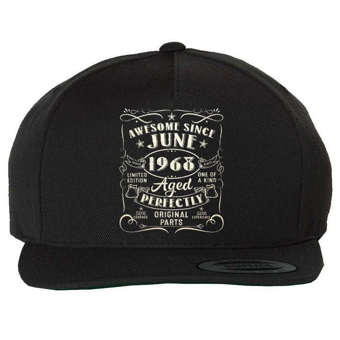 55 Year Old Awesome Since June 1968 55th Birthday Wool Snapback Cap