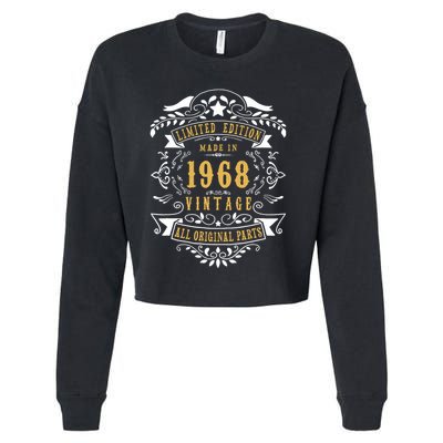 55 Years Old 55th Birthday Made Born in 1968 Idea Cropped Pullover Crew