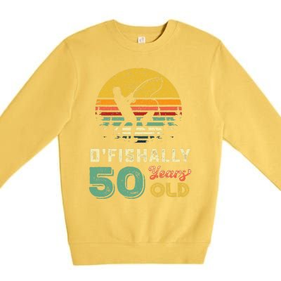 50 Years Old Fishing Gift 50th Birthday Cool Fifty Year Old Gift Premium Crewneck Sweatshirt