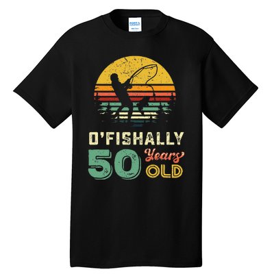 50 Years Old Fishing Gift 50th Birthday Cool Fifty Year Old Gift Tall T-Shirt