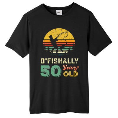 50 Years Old Fishing Gift 50th Birthday Cool Fifty Year Old Gift Tall Fusion ChromaSoft Performance T-Shirt