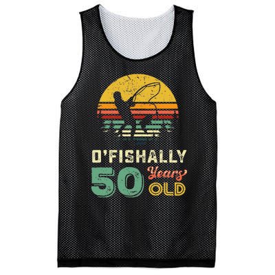 50 Years Old Fishing Gift 50th Birthday Cool Fifty Year Old Gift Mesh Reversible Basketball Jersey Tank